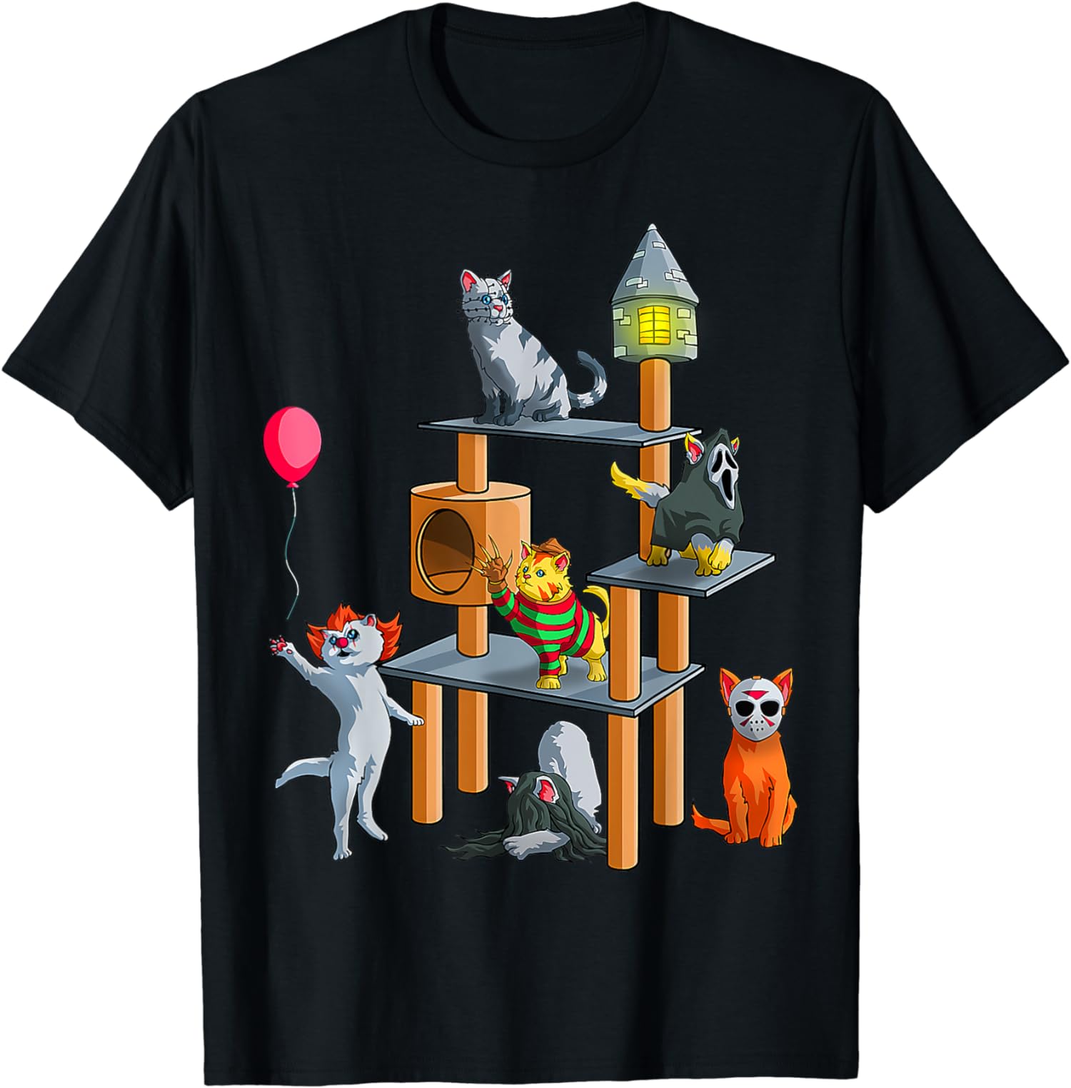 Cat Horror Movies Cute Halloween For Cat Gift Unisex T-Shirt