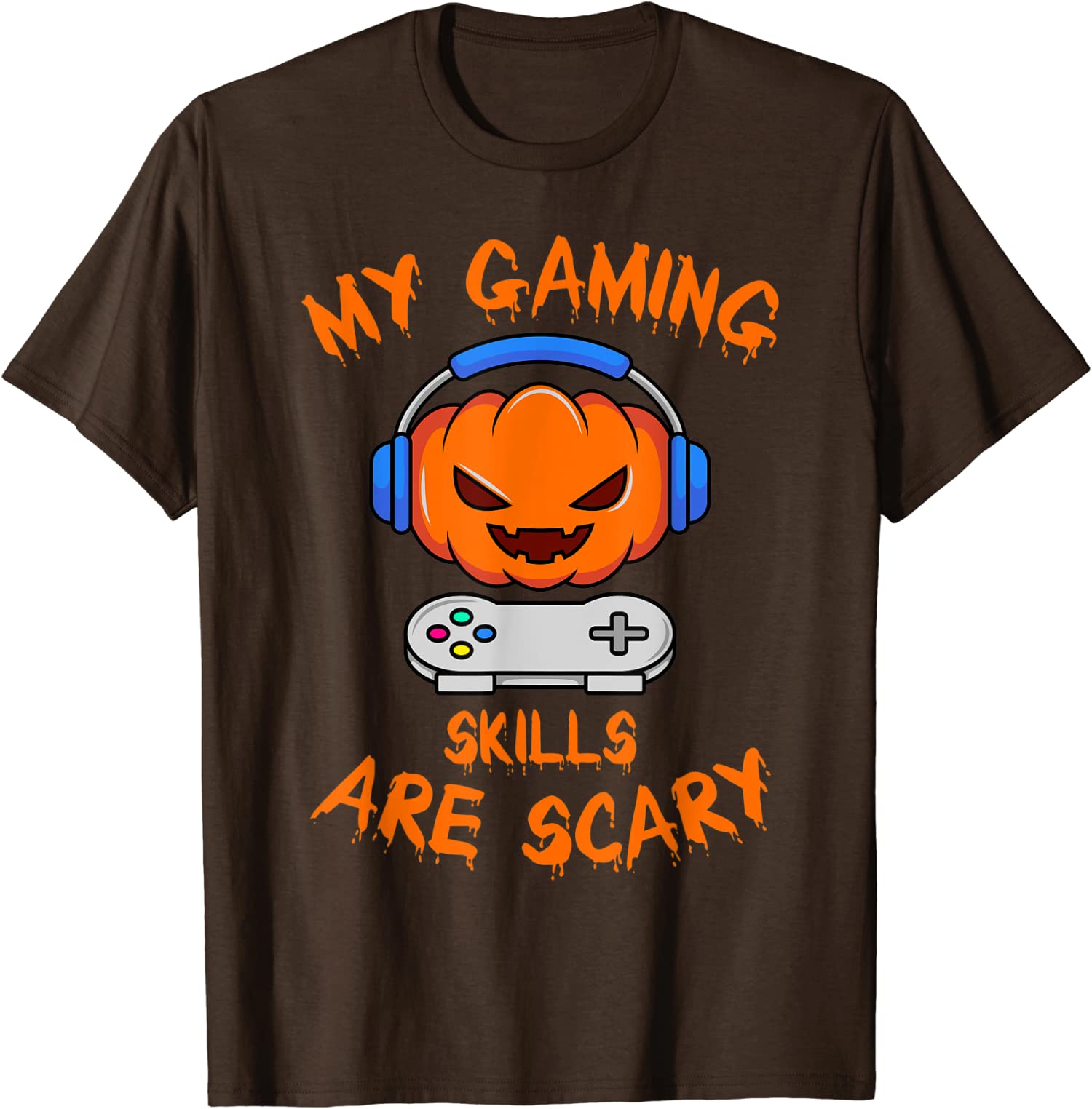 My Gaming Skills Are Scary Halloween Gamer Pumpkin Unisex T-Shirt