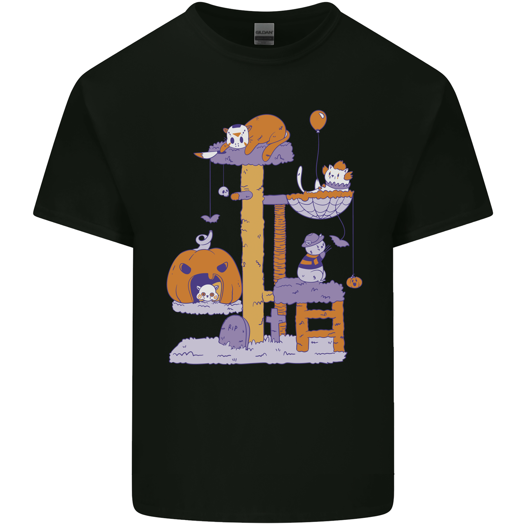 Cat Villians Funny Halloween Horror Mens Light Cotton T-Shirt