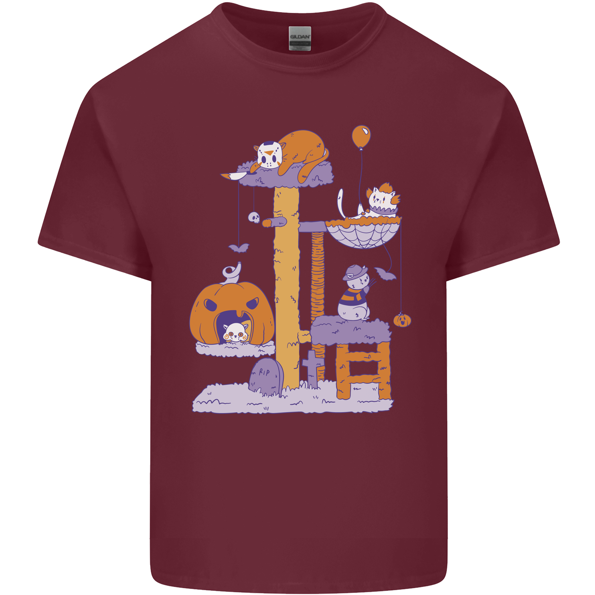 Cat Villians Funny Halloween Horror Mens Light Cotton T-Shirt