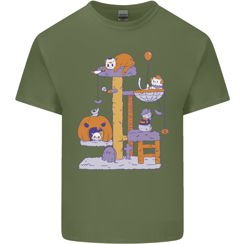 Cat Villians Funny Halloween Horror Mens Light Cotton T-Shirt