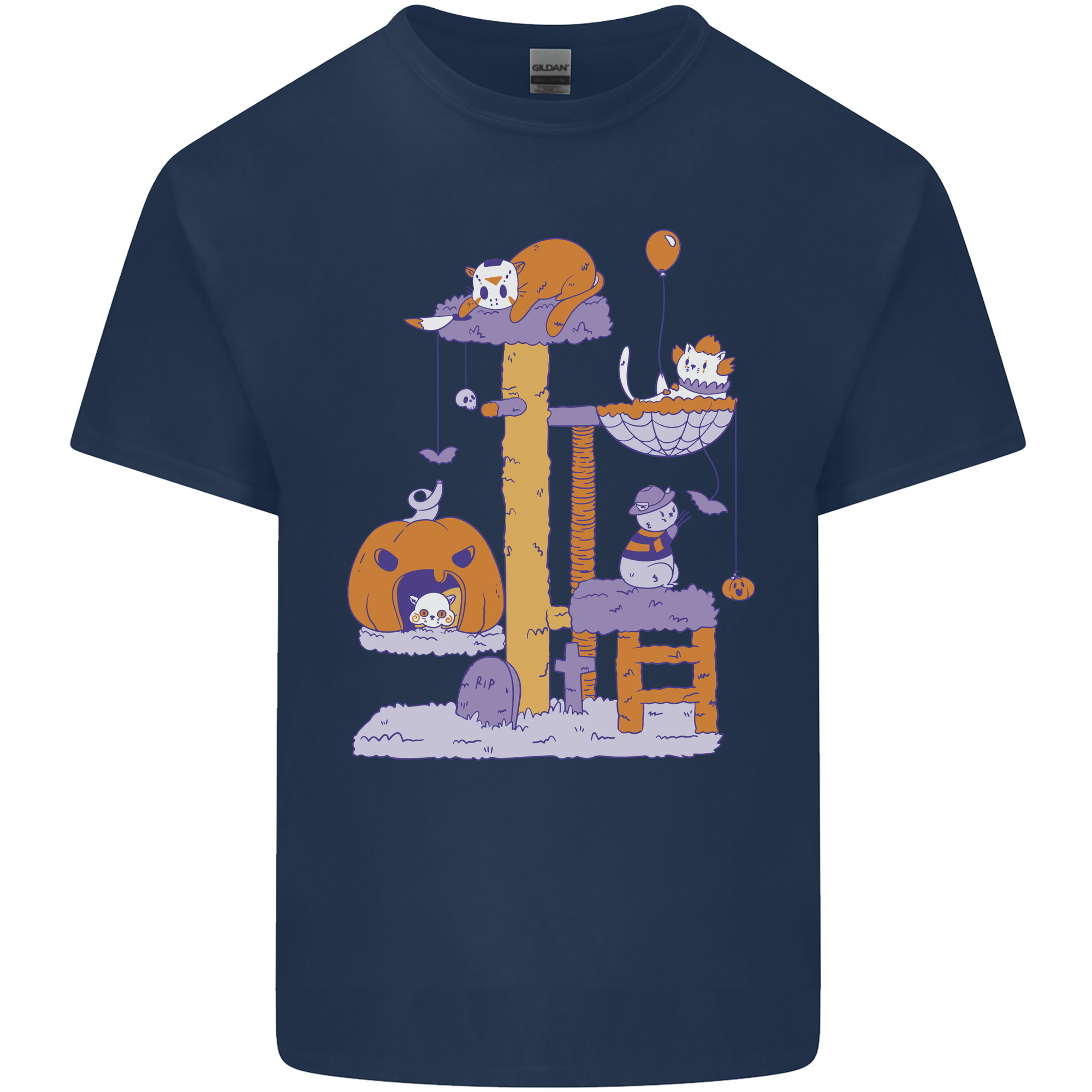 Cat Villians Funny Halloween Horror Mens Light Cotton T-Shirt
