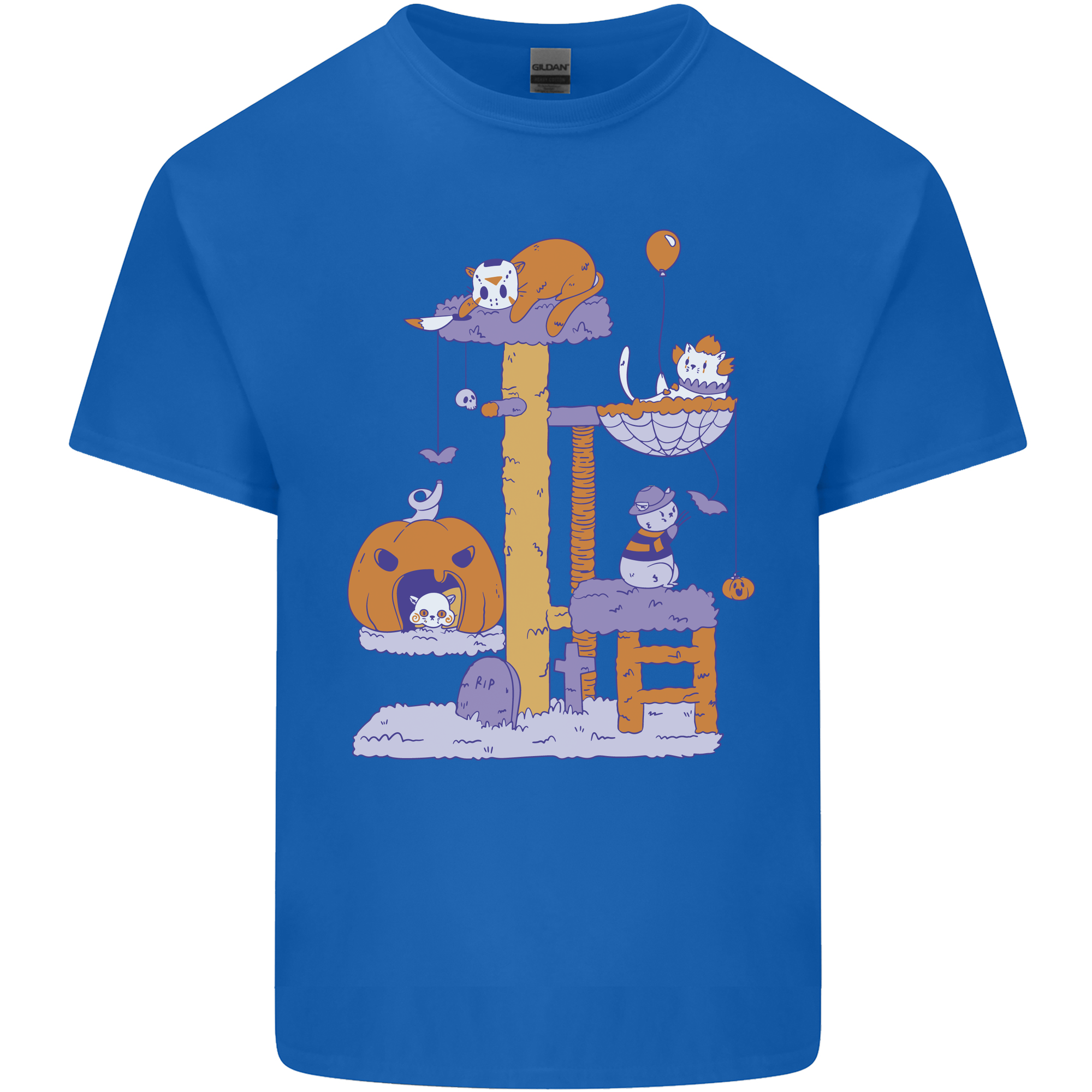 Cat Villians Funny Halloween Horror Mens Light Cotton T-Shirt