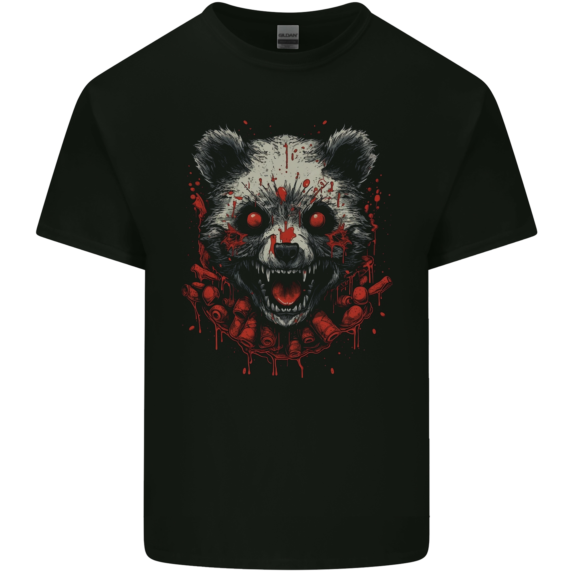 Evil Panda Bear Fantasy Horror Halloween Mens Light Cotton T-Shirt