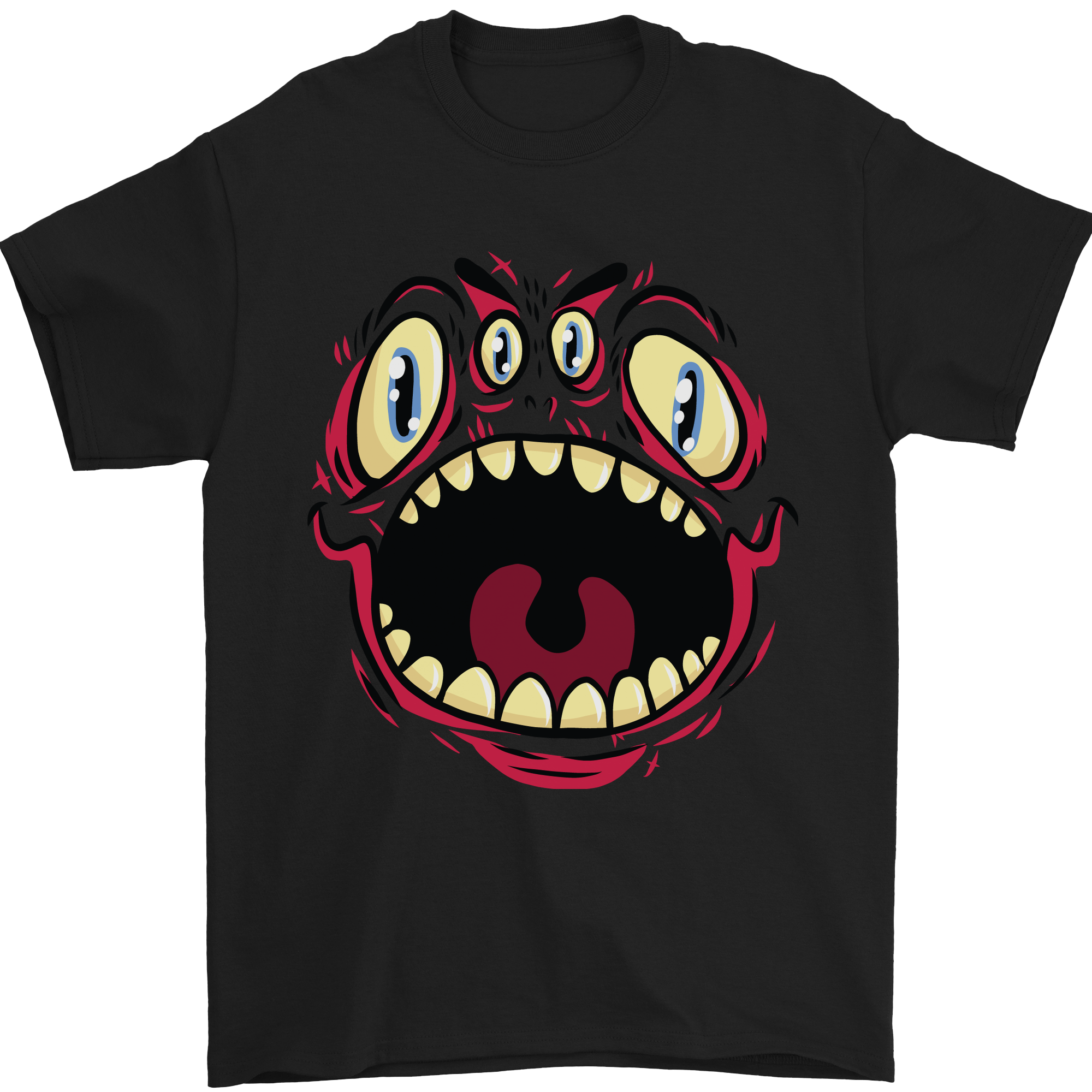 Four Eyed Scary Monster Halloween Mens T-Shirt 100% Cotton