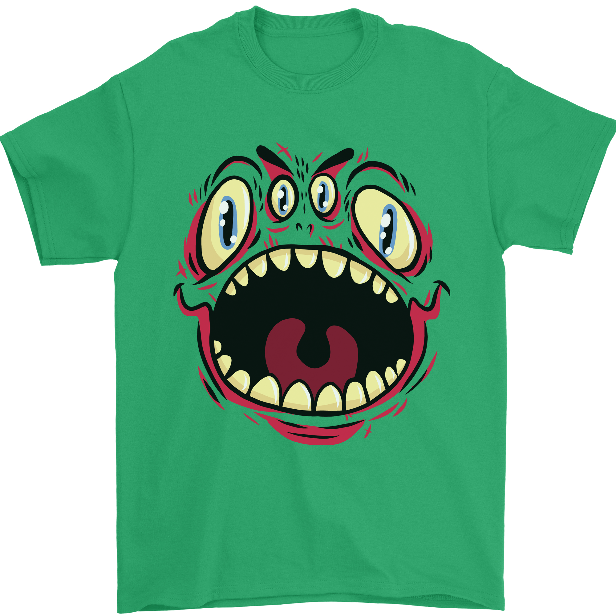 Four Eyed Scary Monster Halloween Mens T-Shirt 100% Cotton