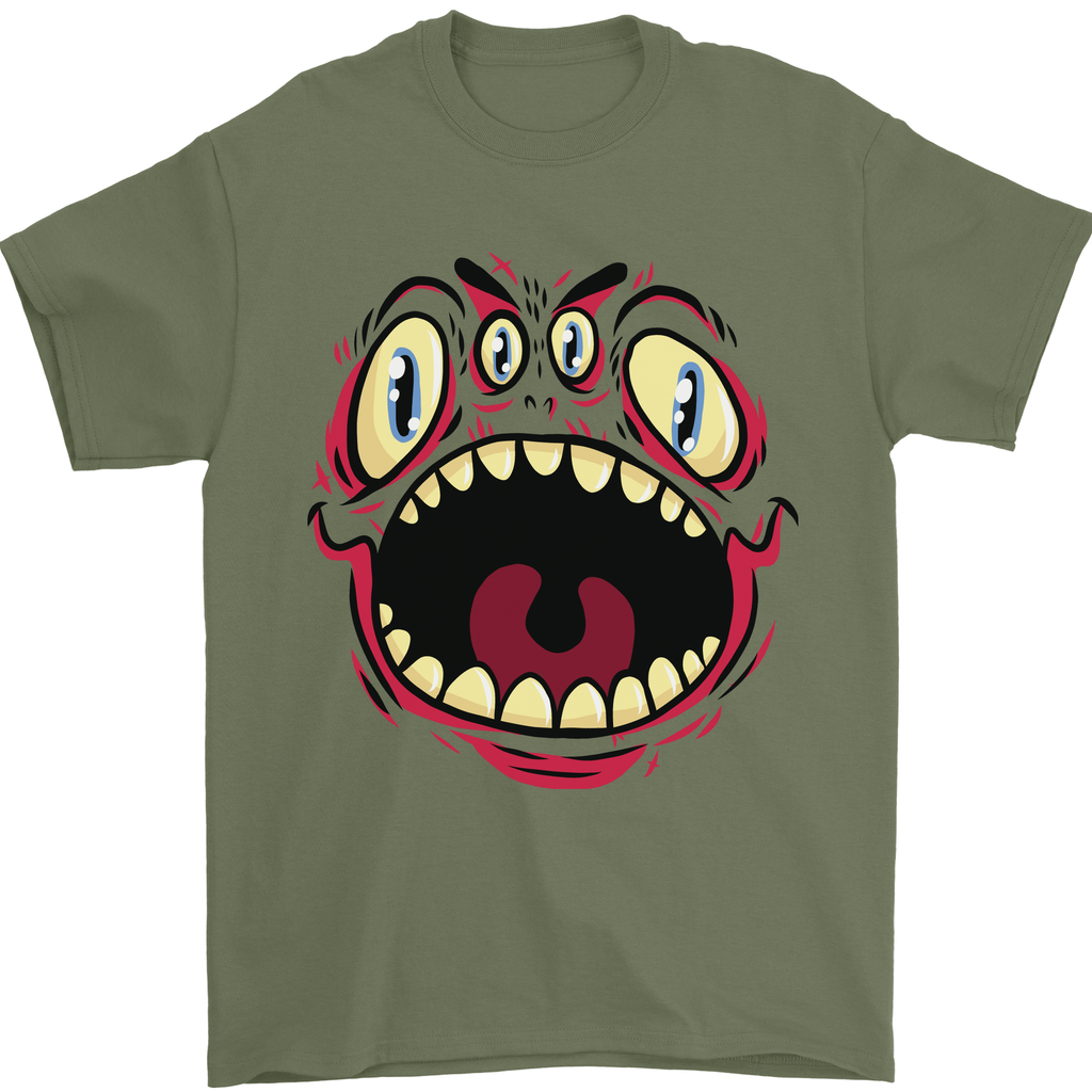 Four Eyed Scary Monster Halloween Mens T-Shirt 100% Cotton