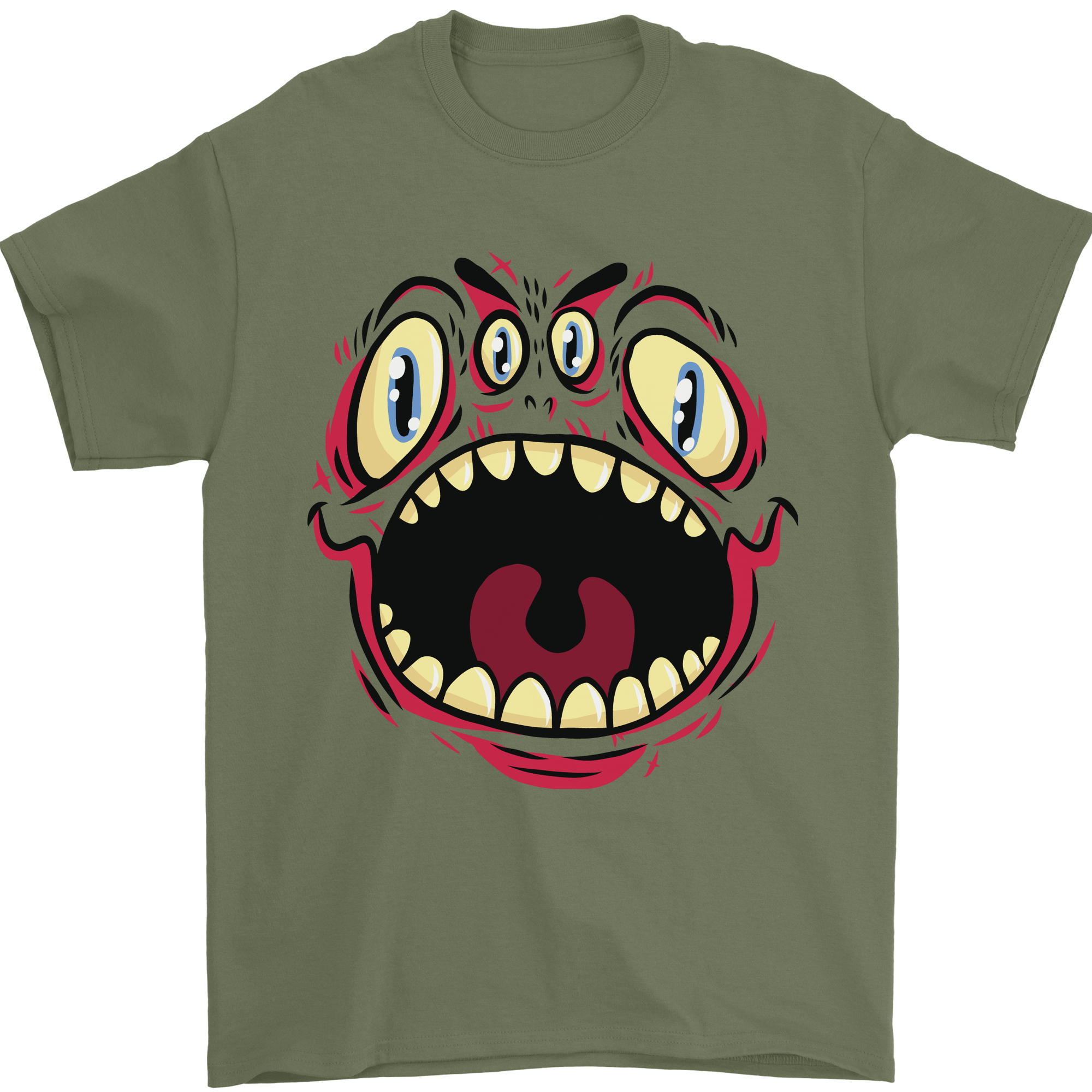 Four Eyed Scary Monster Halloween Mens T-Shirt 100% Cotton