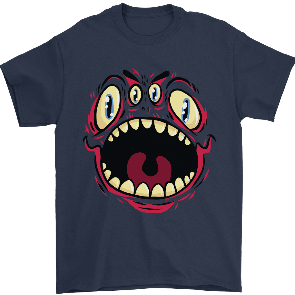 Four Eyed Scary Monster Halloween Mens T-Shirt 100% Cotton