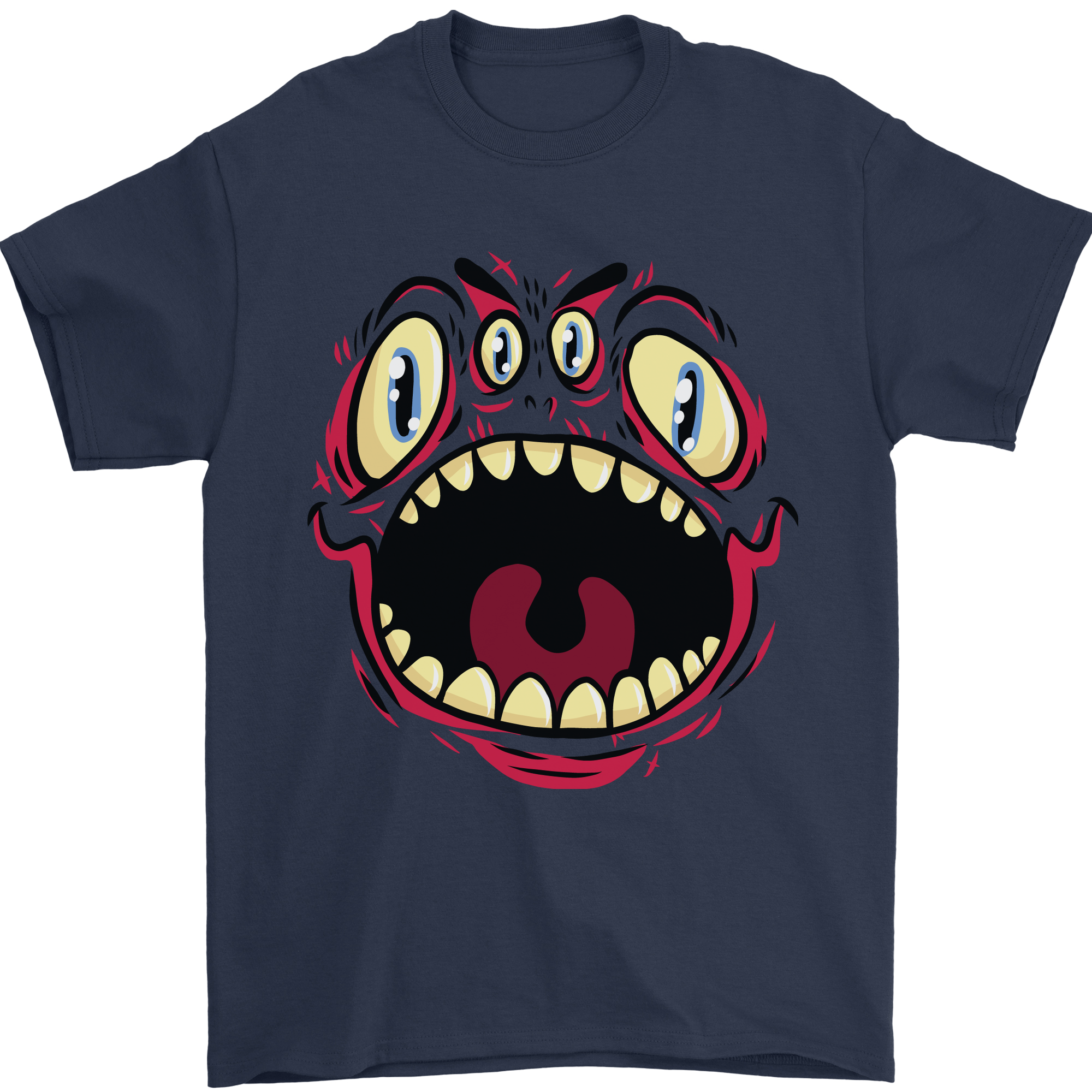 Four Eyed Scary Monster Halloween Mens T-Shirt 100% Cotton