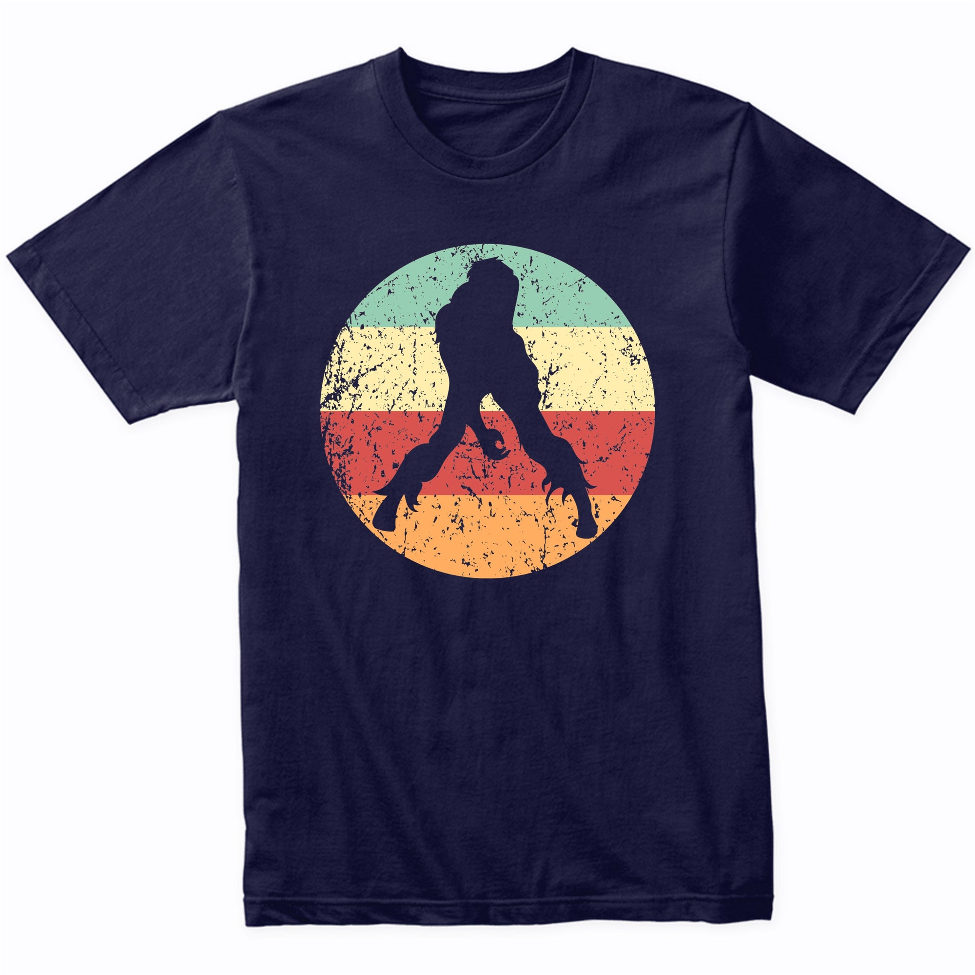 Retro Halloween Scary Zombie Silhouette Creepy Spooky T-Shirt - Retro Colors