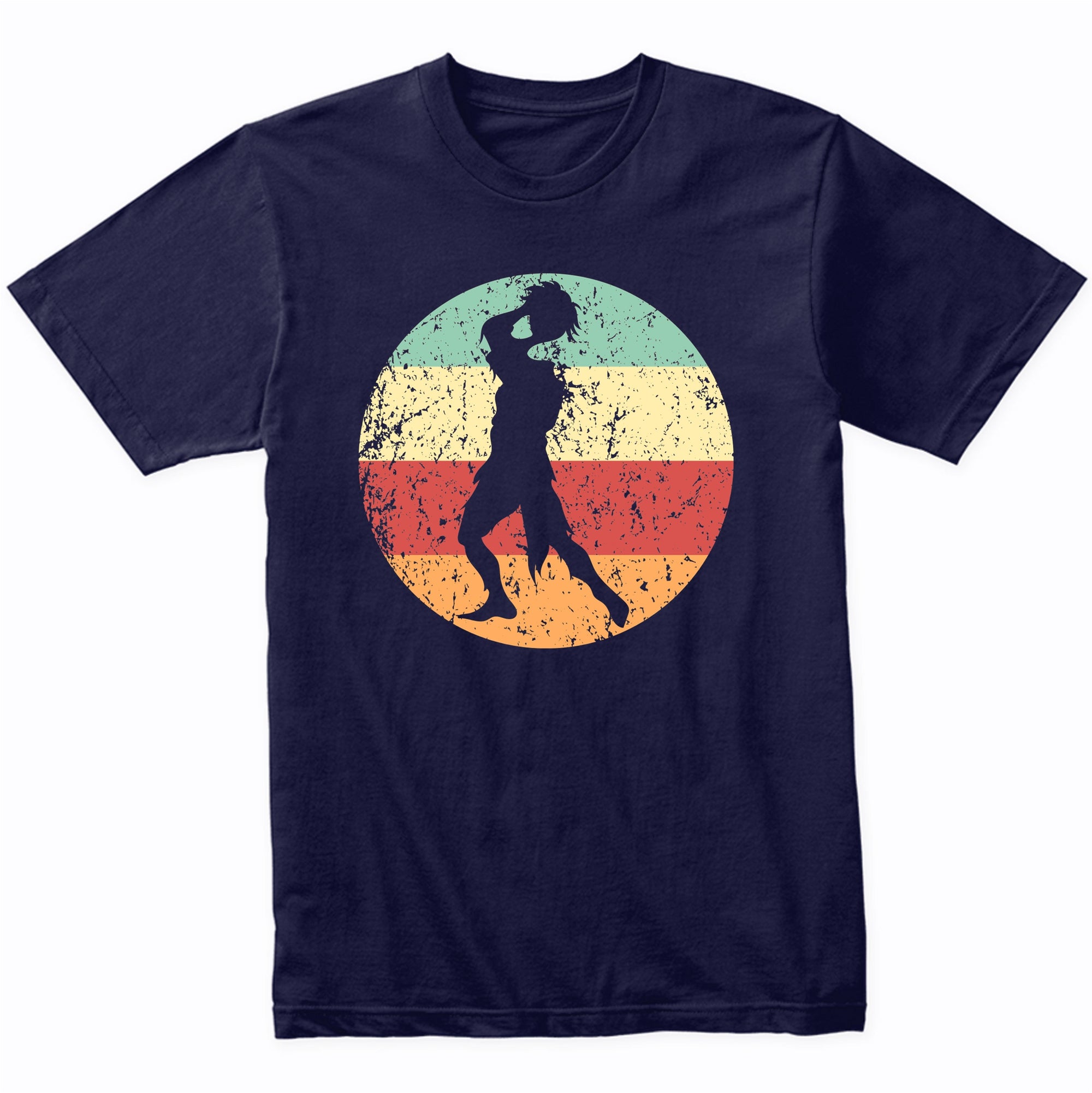Halloween Spooky Scary Headless Zombie Silhouette Retro T-Shirt - Retro Colors