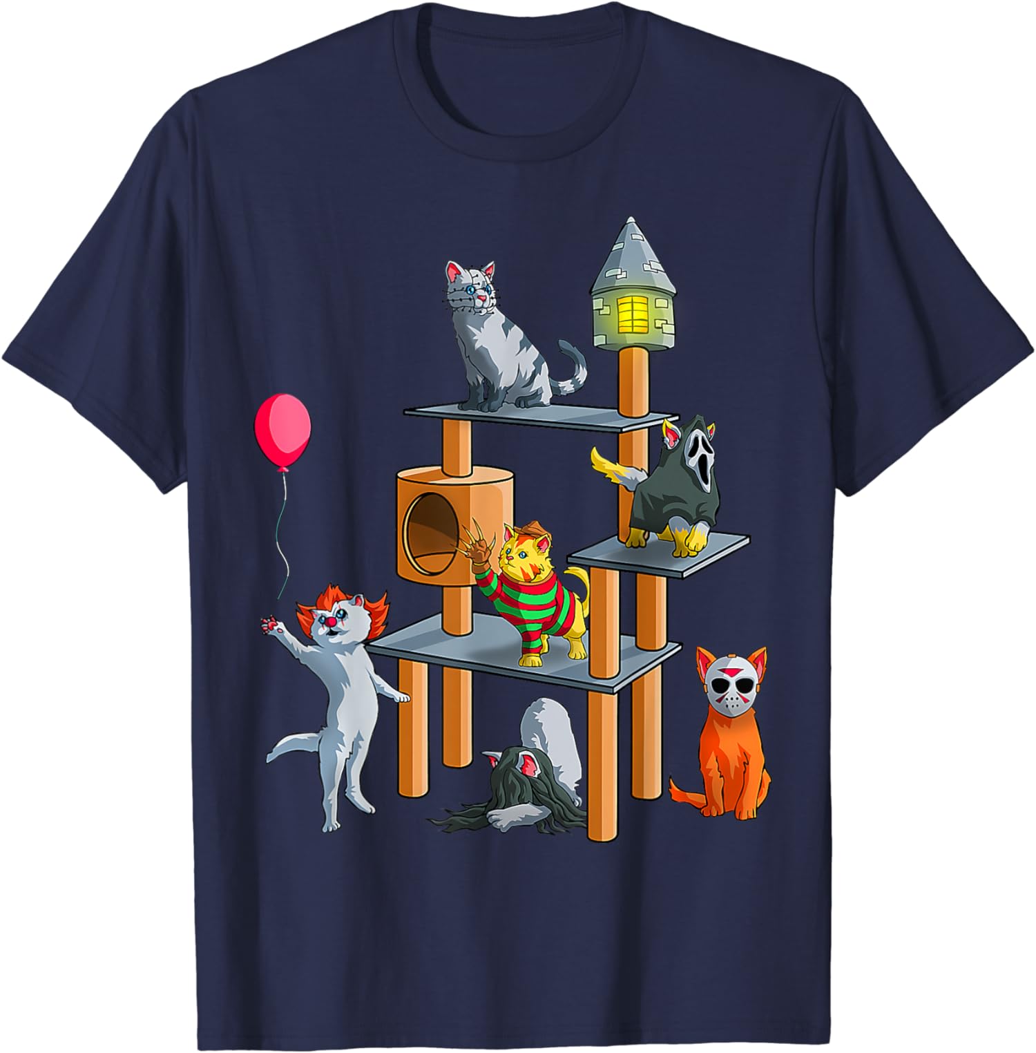 Cat Horror Movies Cute Halloween For Cat Gift Unisex T-Shirt