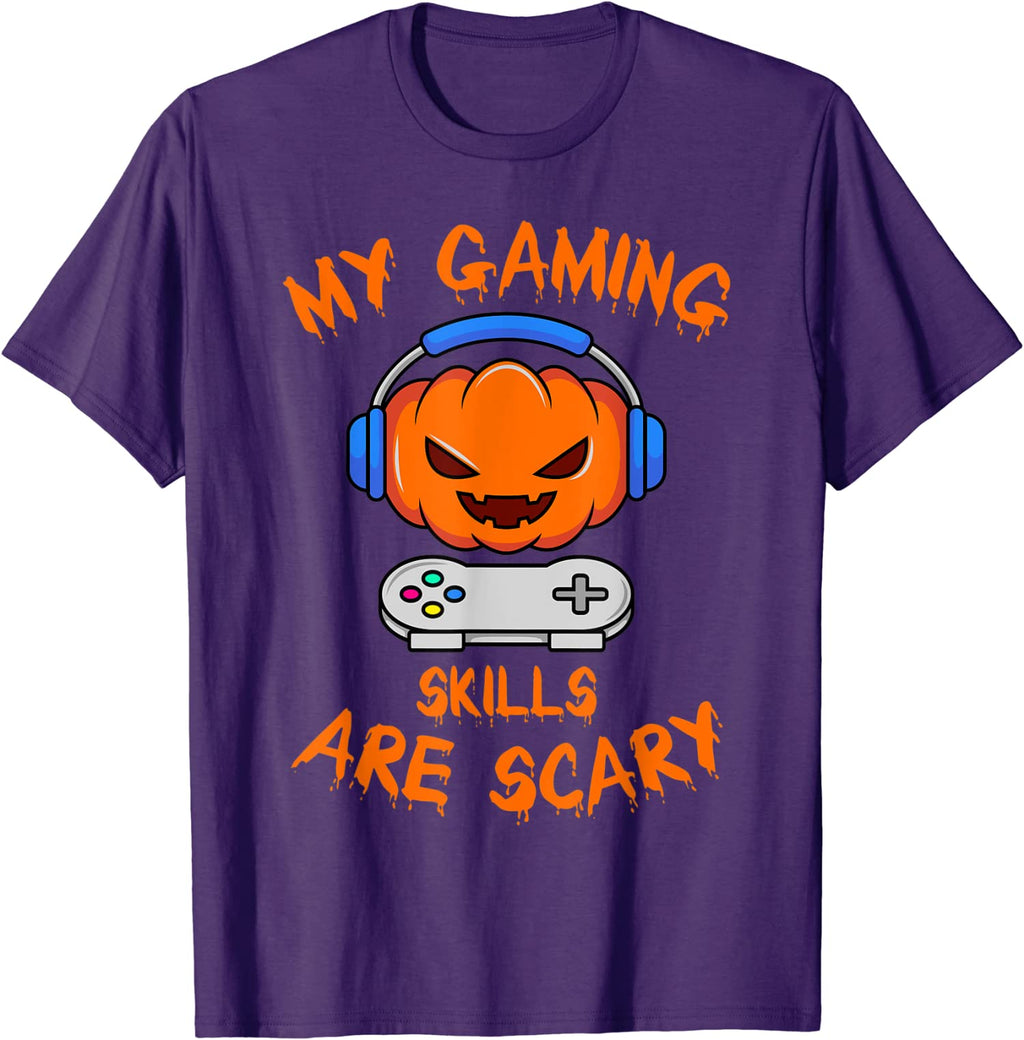 My Gaming Skills Are Scary Halloween Gamer Pumpkin Unisex T-Shirt