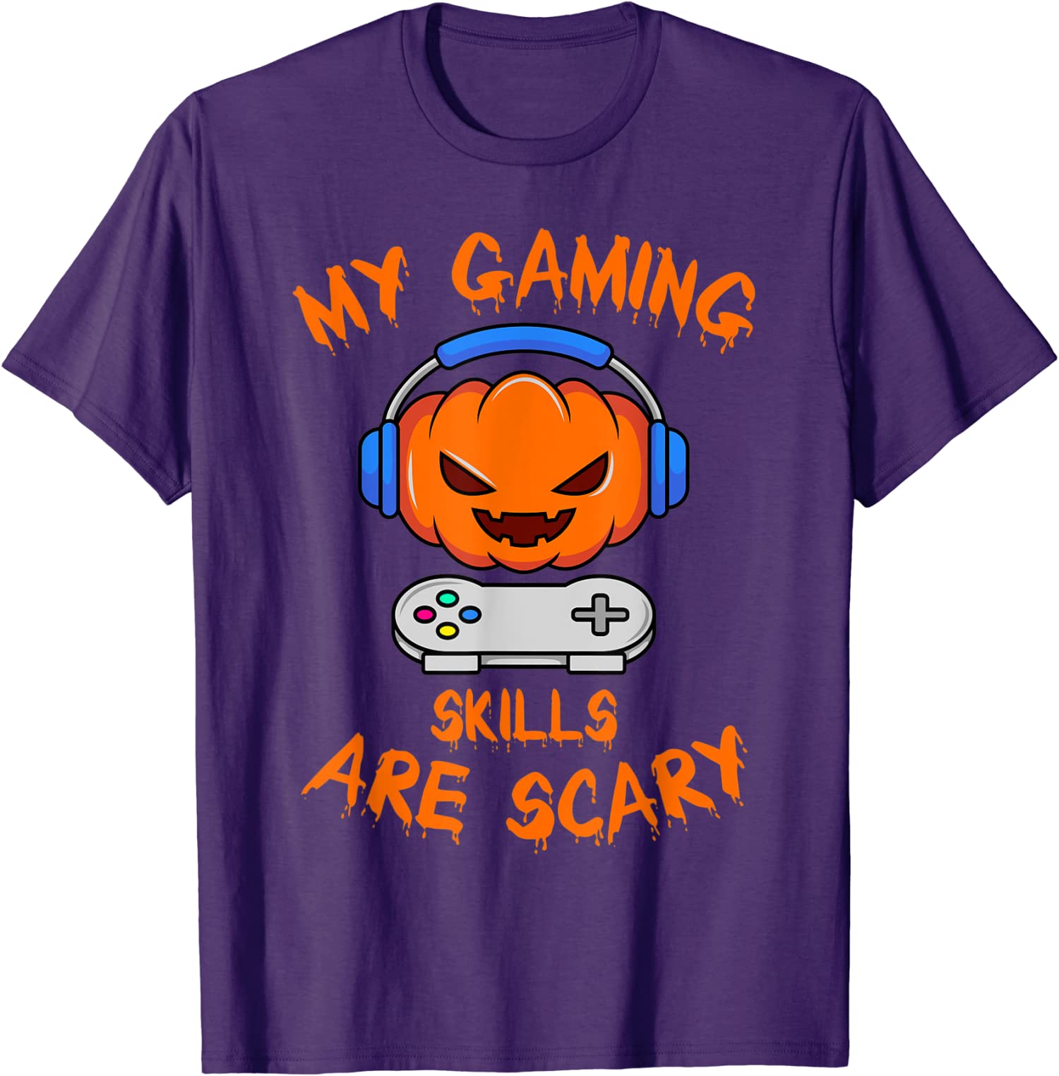 My Gaming Skills Are Scary Halloween Gamer Pumpkin Unisex T-Shirt