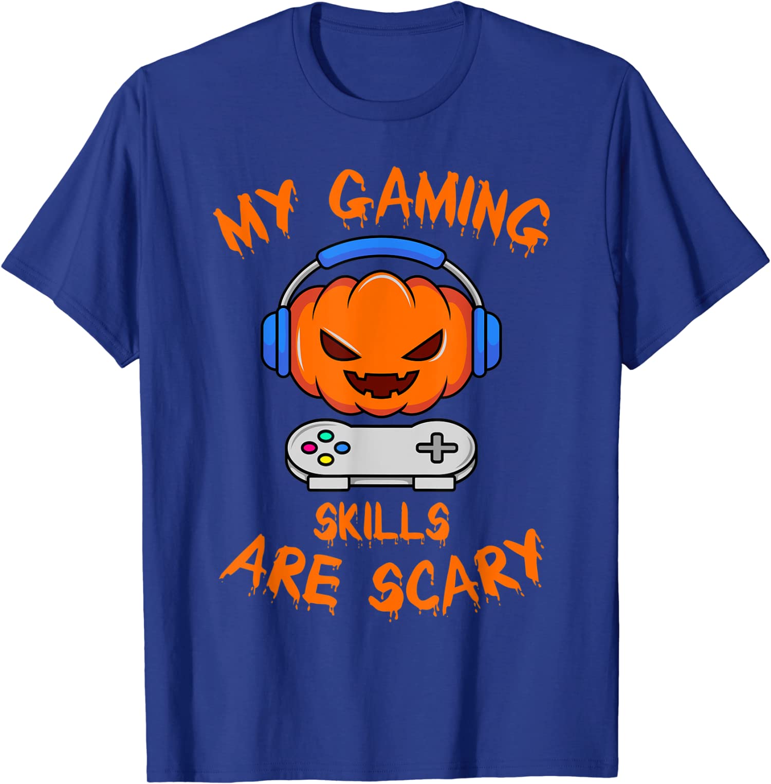 My Gaming Skills Are Scary Halloween Gamer Pumpkin Unisex T-Shirt