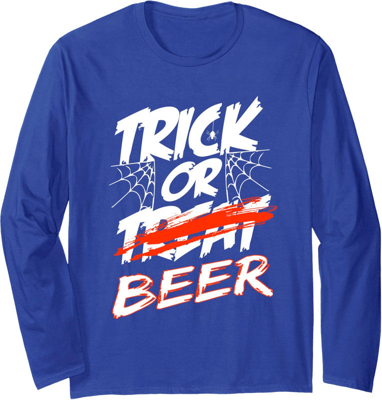 Trick Or Beer - Trick Or Treating Halloween Design Long Sleeve Tshirt