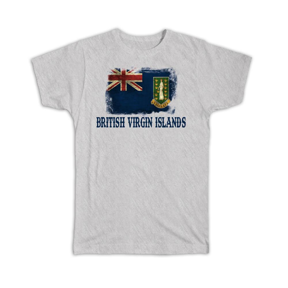 Gift T-Shirt : British Virgin Islands Flag Islander Pride North America Country