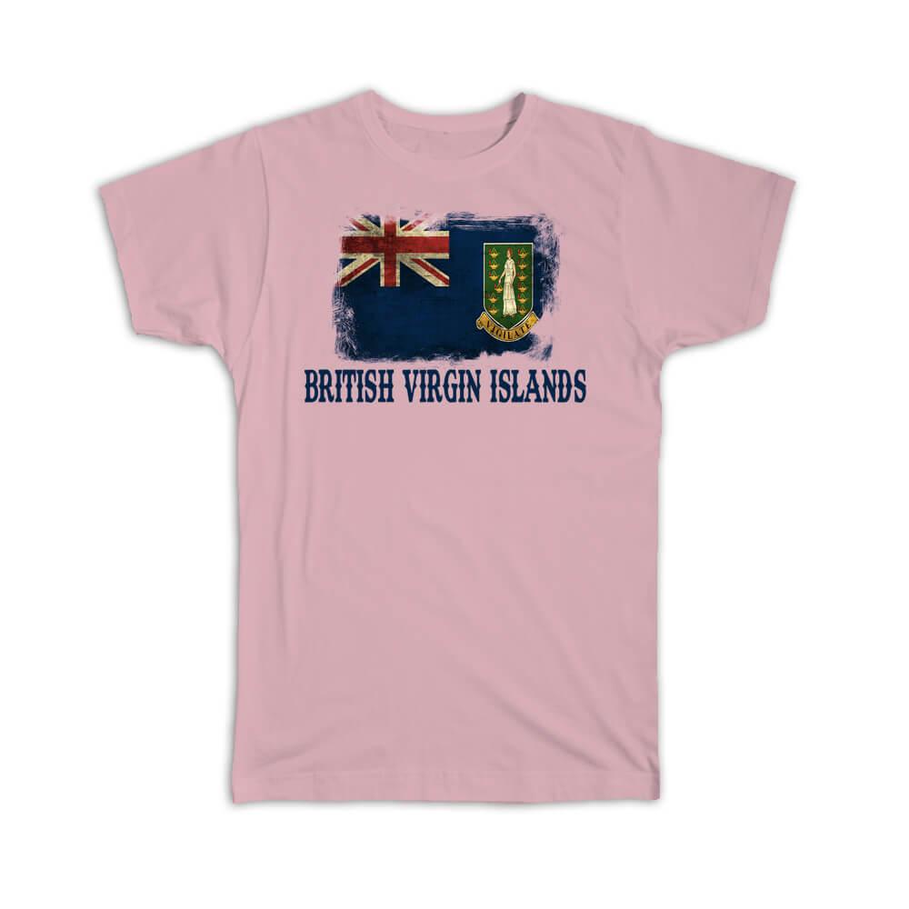 Gift T-Shirt : British Virgin Islands Flag Islander Pride North America Country