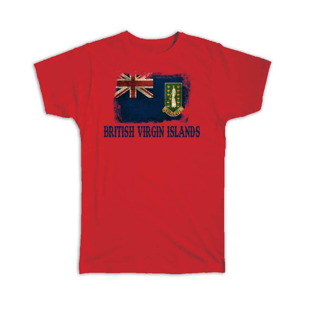 Gift T-Shirt : British Virgin Islands Flag Islander Pride North America Country