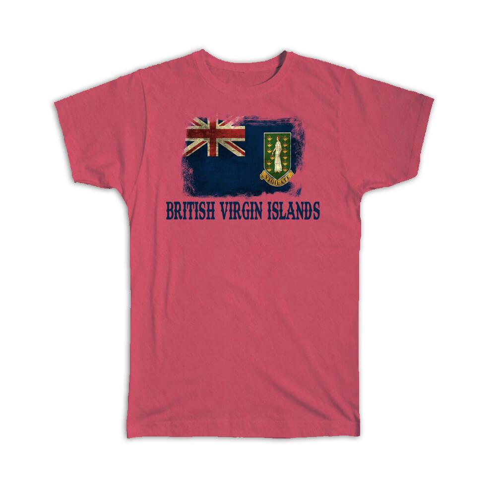 Gift T-Shirt : British Virgin Islands Flag Islander Pride North America Country