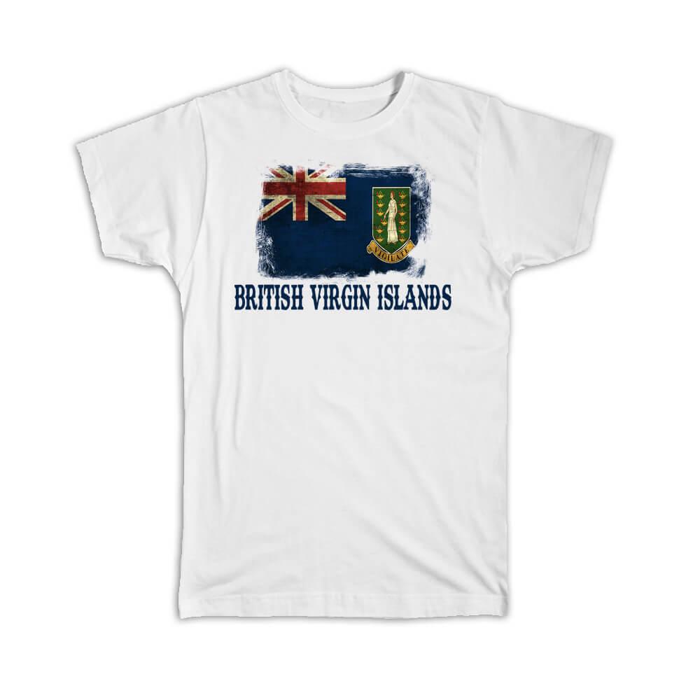 Gift T-Shirt : British Virgin Islands Flag Islander Pride North America Country