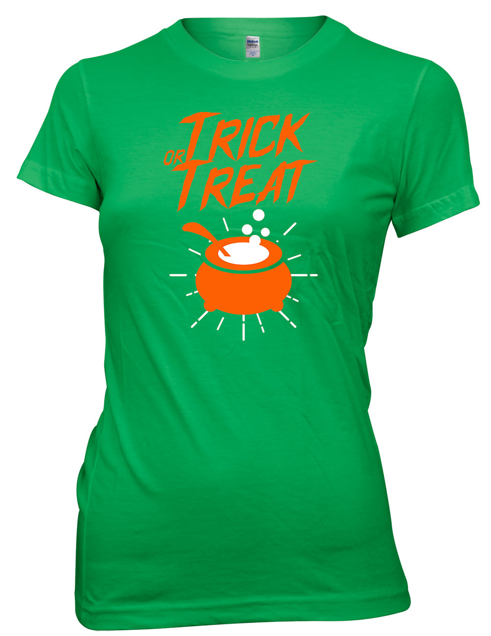 Halloween Trick Or Treat Couldron Womens Ladies Funny T-Shirt