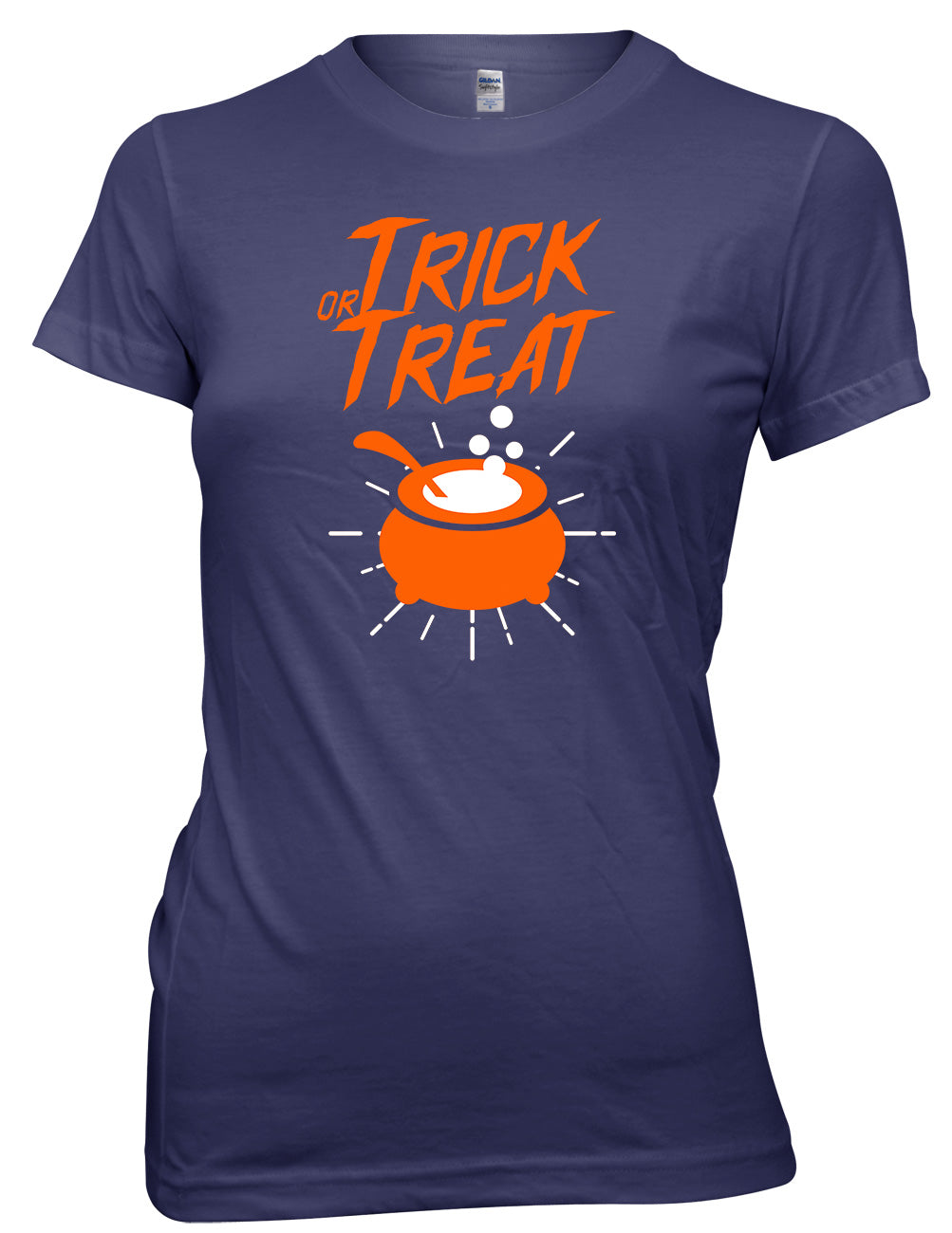 Halloween Trick Or Treat Couldron Womens Ladies Funny T-Shirt