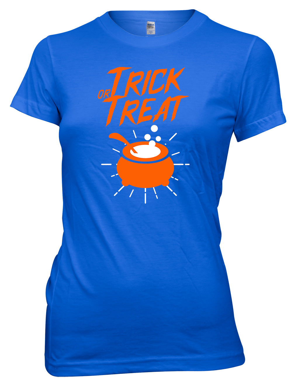 Halloween Trick Or Treat Couldron Womens Ladies Funny T-Shirt