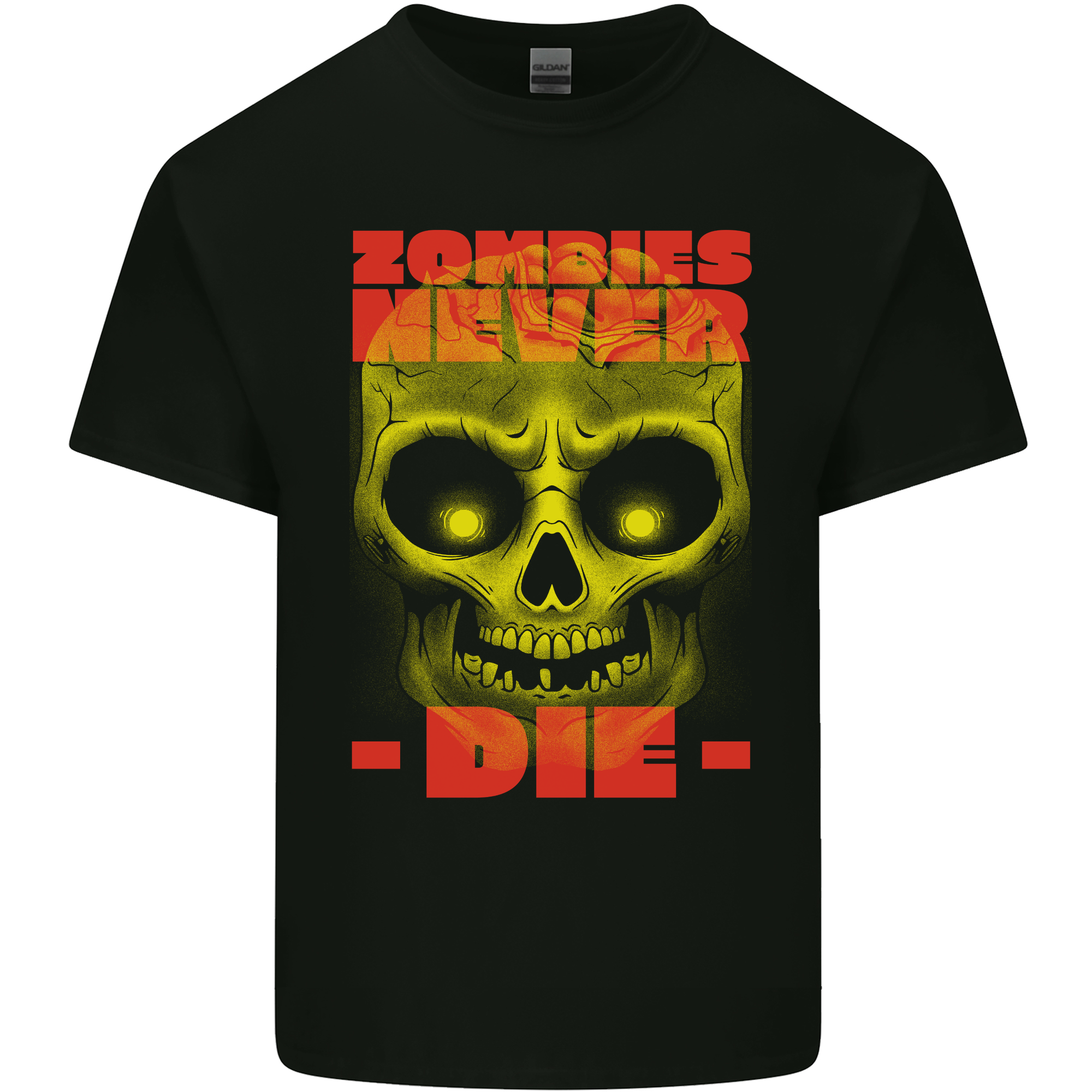 Zombies Never Die Halloween Skull Horror Mens Light Cotton T-Shirt