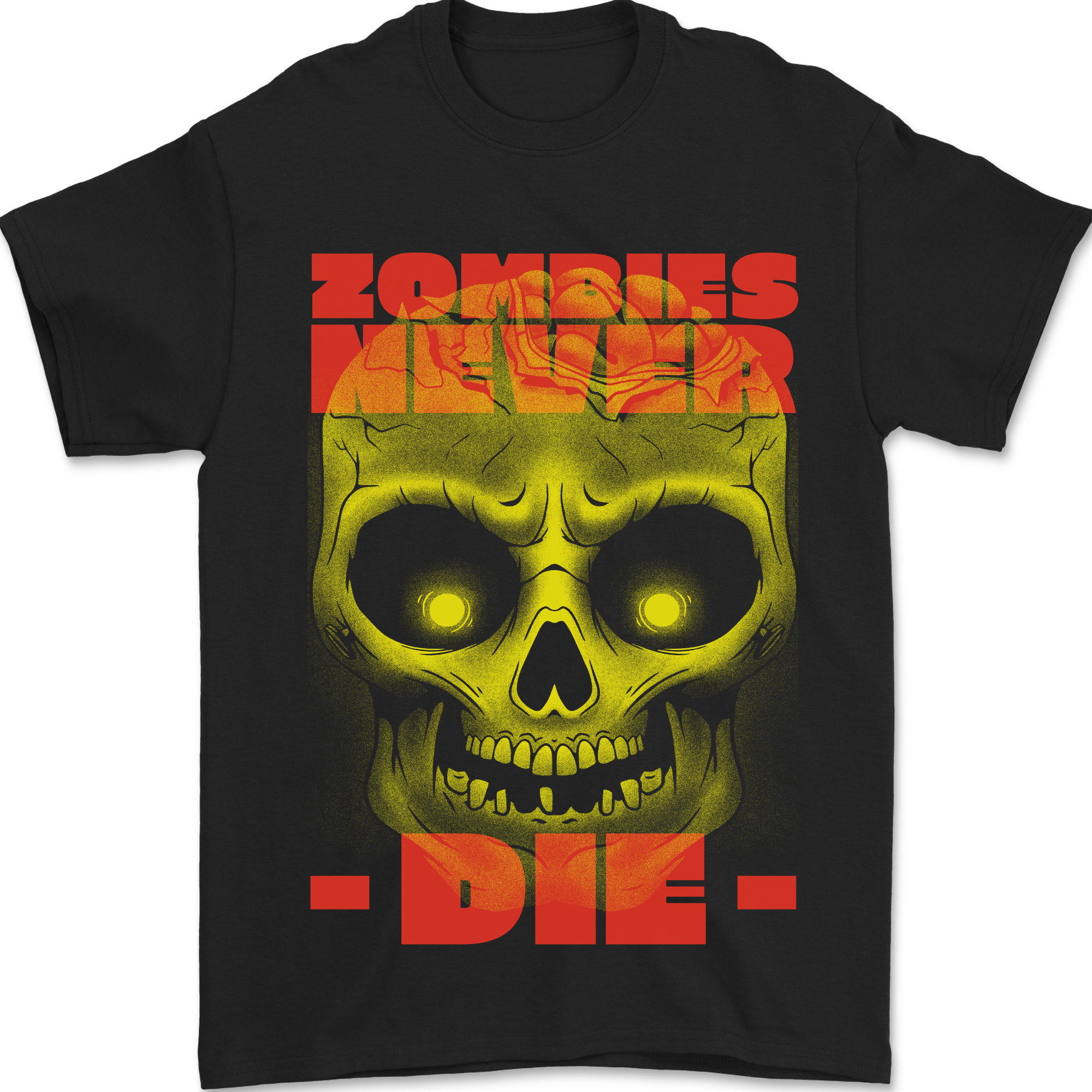 Zombies Never Die Halloween Skull Horror Mens T-Shirt 100% Cotton