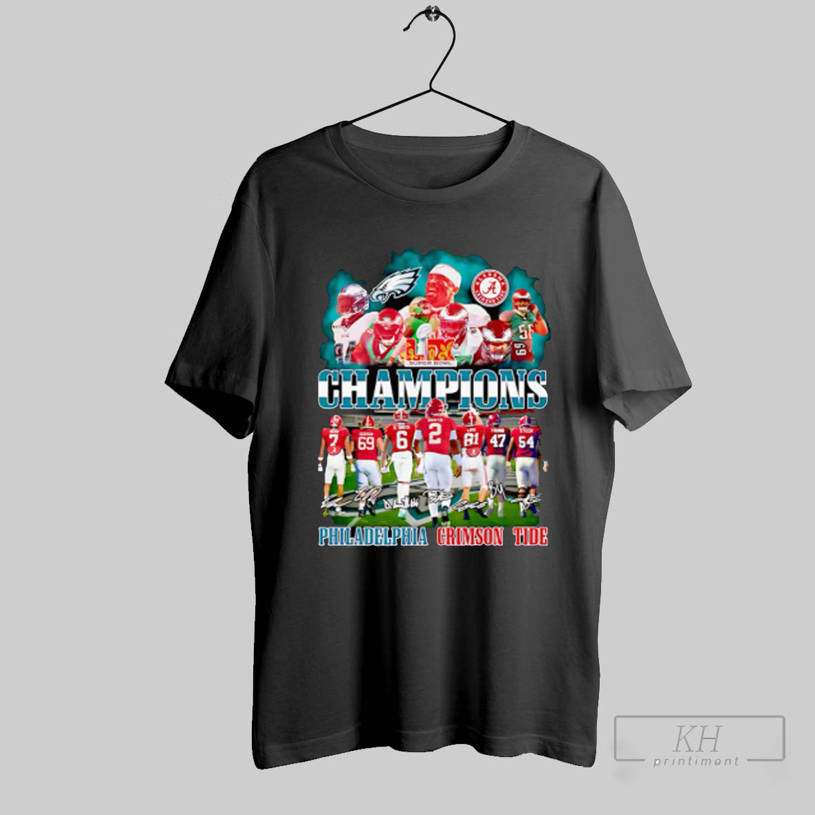 Super Bowl Lix Champions Philadelphia Crimson Tide Signatures Shirt