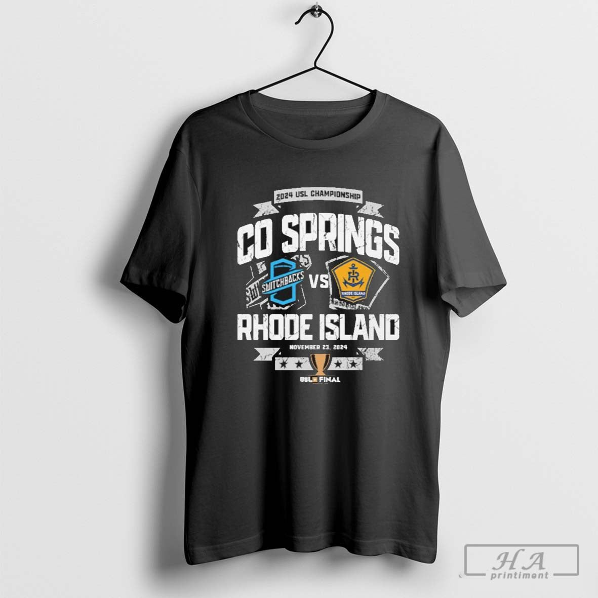 Official Rhode Island FC vs. Co Springs 2024 USL Championship Final Match Up Shirt