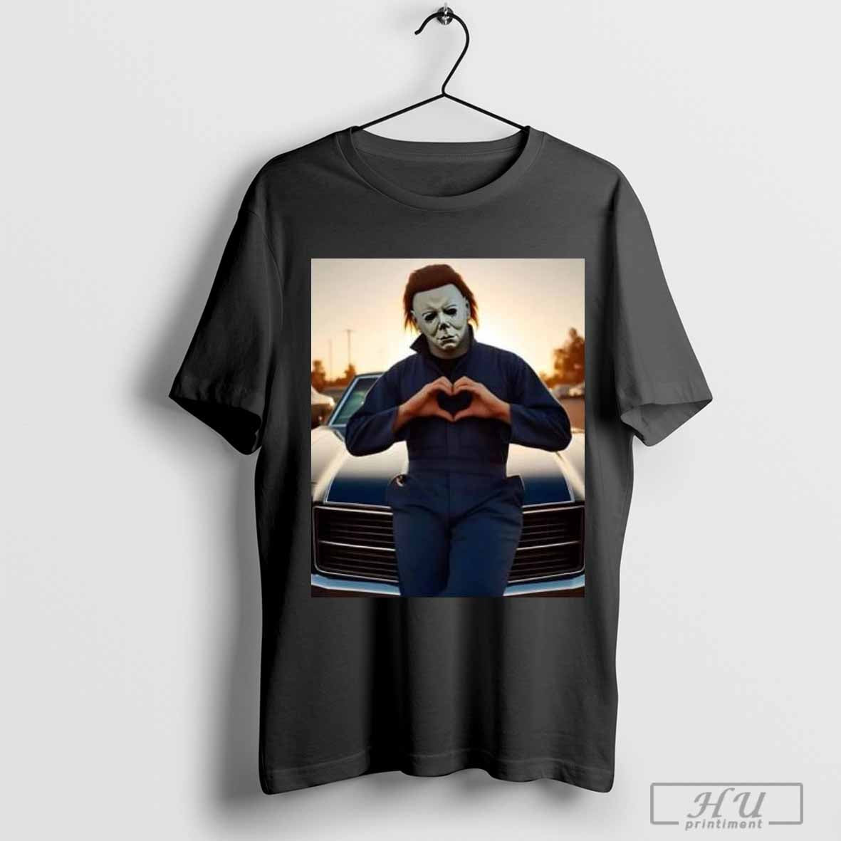 Vintage Halloween Michael Myers Heart Hands T-Shirt