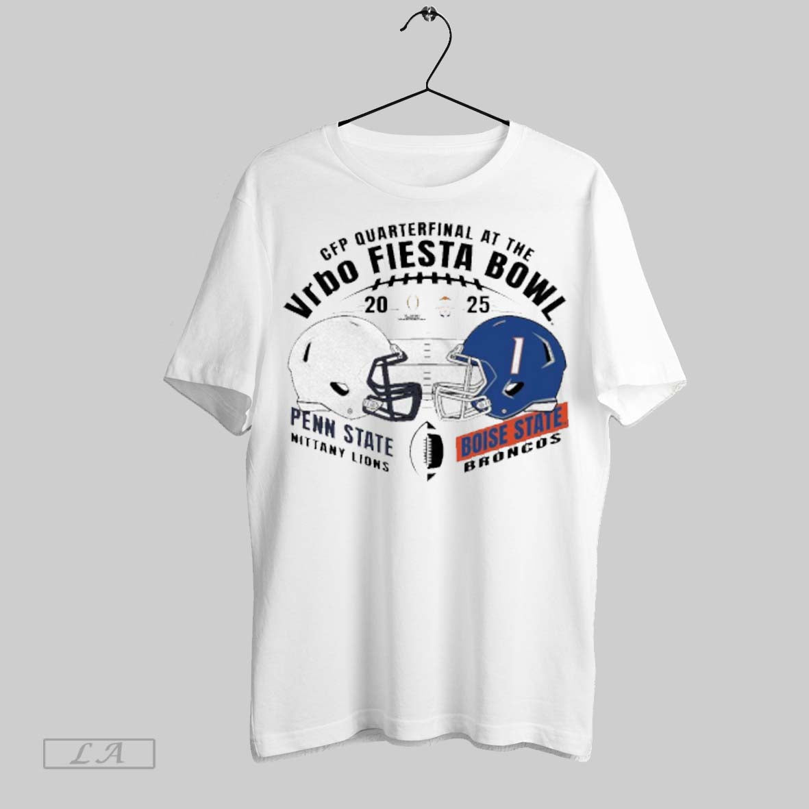 2024 25 Cfp Quarterfinal Boise State Broncos Vs Penn State Nittany Lions Dueling Helmet T Shirt