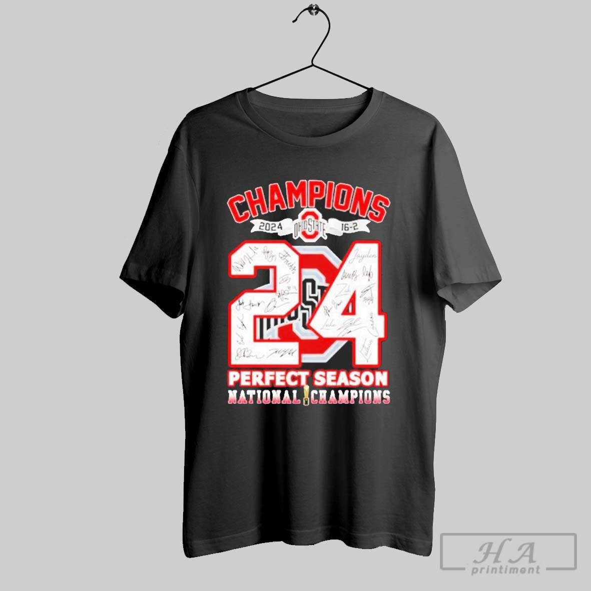 State Buckeyes Perfect Season National Champions 2024 Signatures Shirt