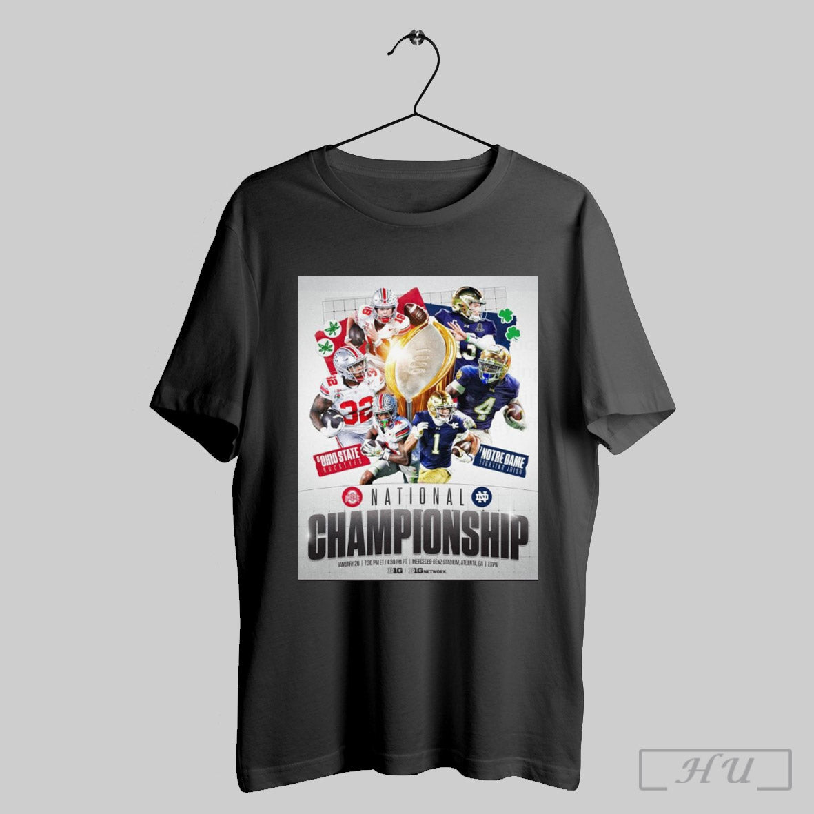Ohio State Buckeyes Vs Notre Dame Fighting Irish National Championship Jan 20 Atlanta Ga Cfb Playoffs Poster T Shirt Sweatshirt Cutom Poster