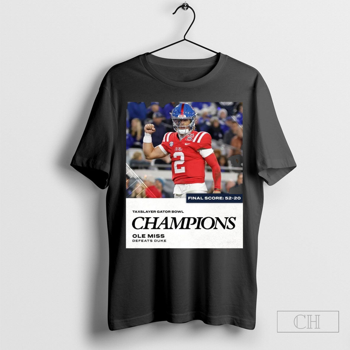 Ole Miss Defeats Duke Final Score 52 20 Taxslayer Gator Bowl Champions Espn College Football Poster T Shirt