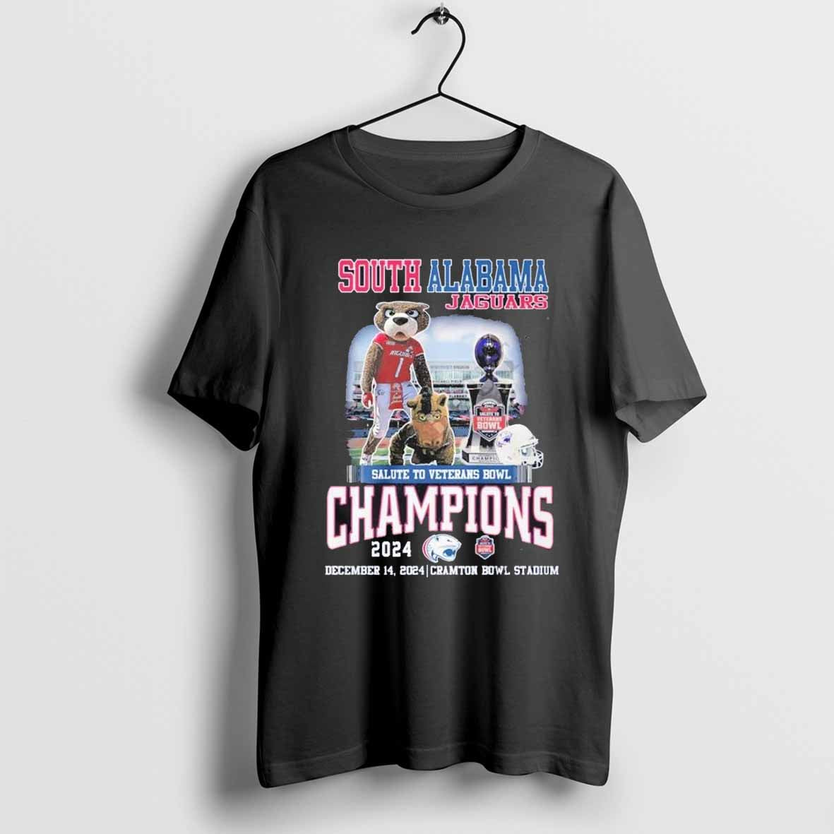 Salute To Veterans Bowl Champions 2024 South Alabama Jaguars T Shirt