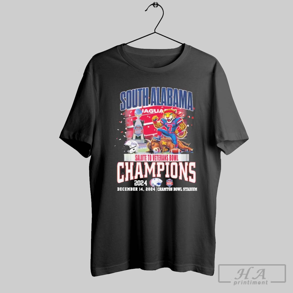 South Alabama Jaguars Football Salute To Veterans Bowls Champions 2024 T Shirt