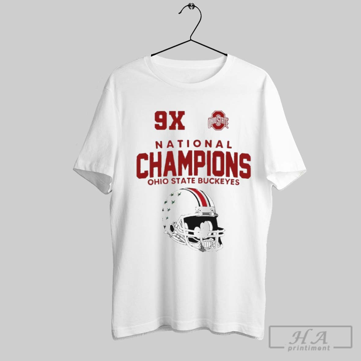 Ohio State 9x National Champions Helmet Shirt