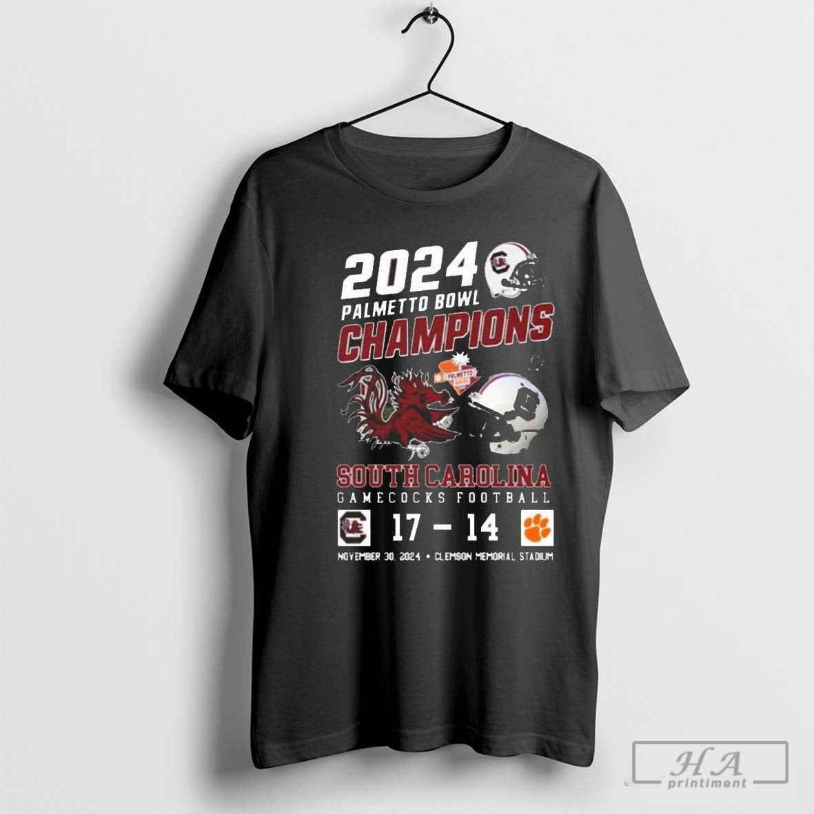 2024 Palmetto Bowl Champions South Carolina Gamecocks 17-14 T-Shirt