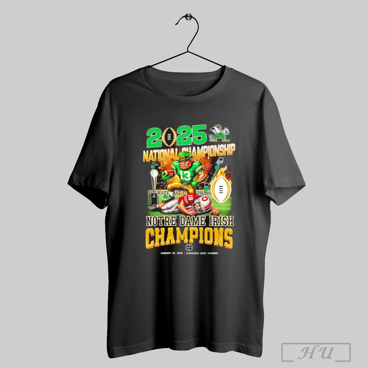 2025 National Championship Notre Dame Fighting Irish Champions Mascots T Shirt Sweatshirt