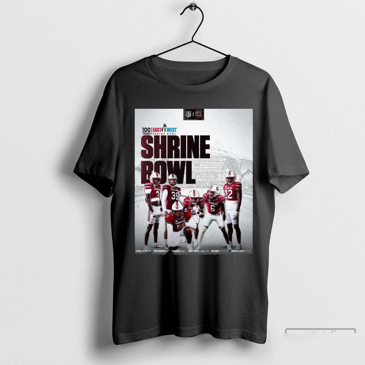 100 Years East West Shrine Bowl Odonnell Tonka Hemingway Signatures Gamecock Football Shirt