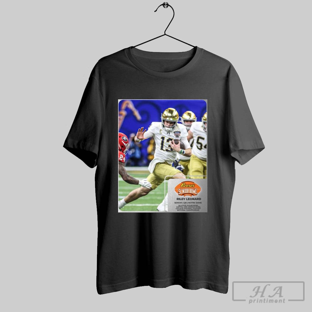 Riley Leonard Senior Qb Notre Dame Allstate Sugar Bowl Capital One Orange Bowl College Football Playoff National Championship The Senior Bowl T Shirt