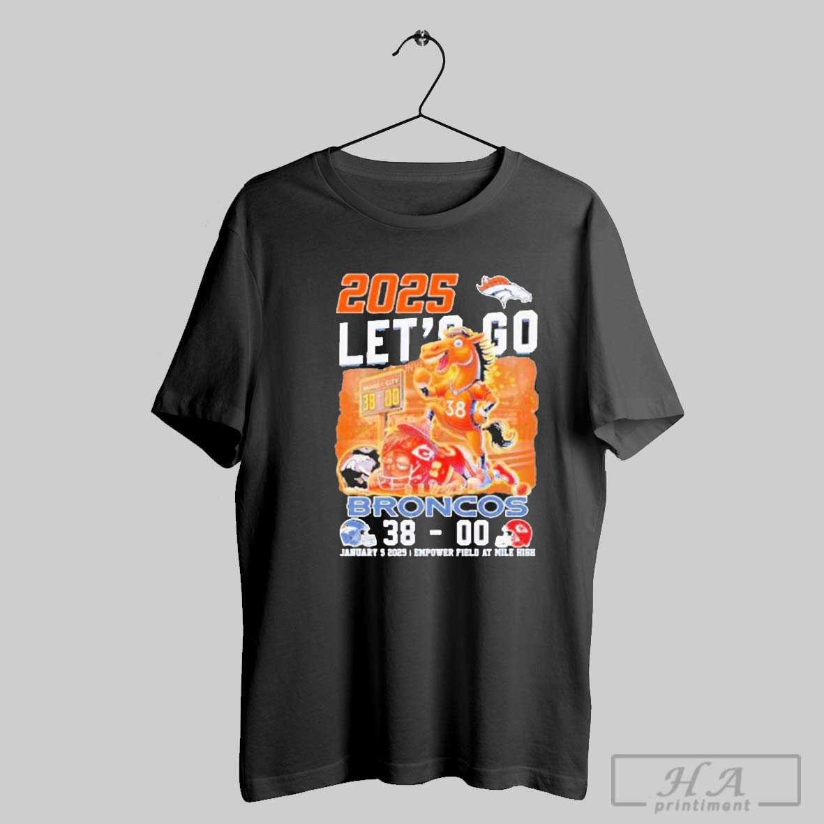 2025 Lets Go Broncos 38 00 Kansas City January 5 2025 Shirt
