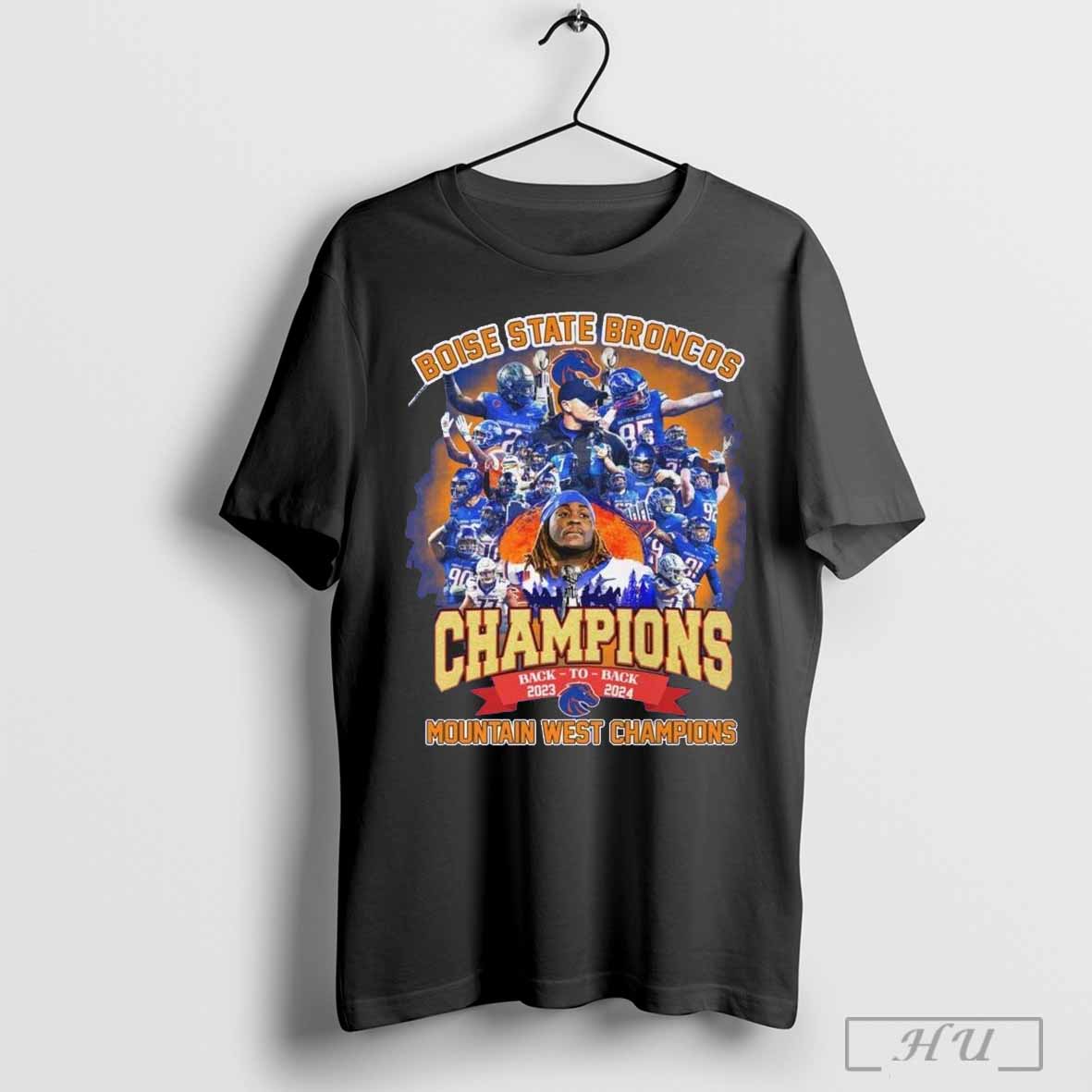 Boise State Broncos Champions Back To Back Mountain West 2023 2024 All Players T Shirt