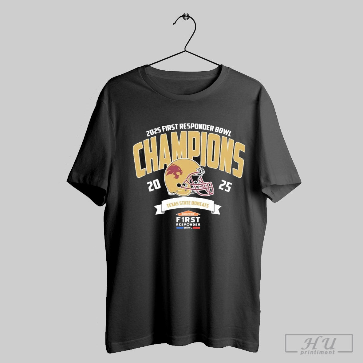 Official Texas State Bobcats Football Champions 2025 Servpro First Responder Bowl Ncaa College Football Classic T Shirt