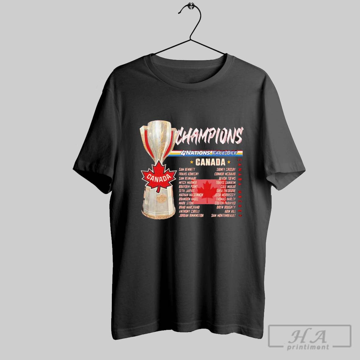 2025 Canada 4 Nation Face Off Champions Trophy Roster T Shirt