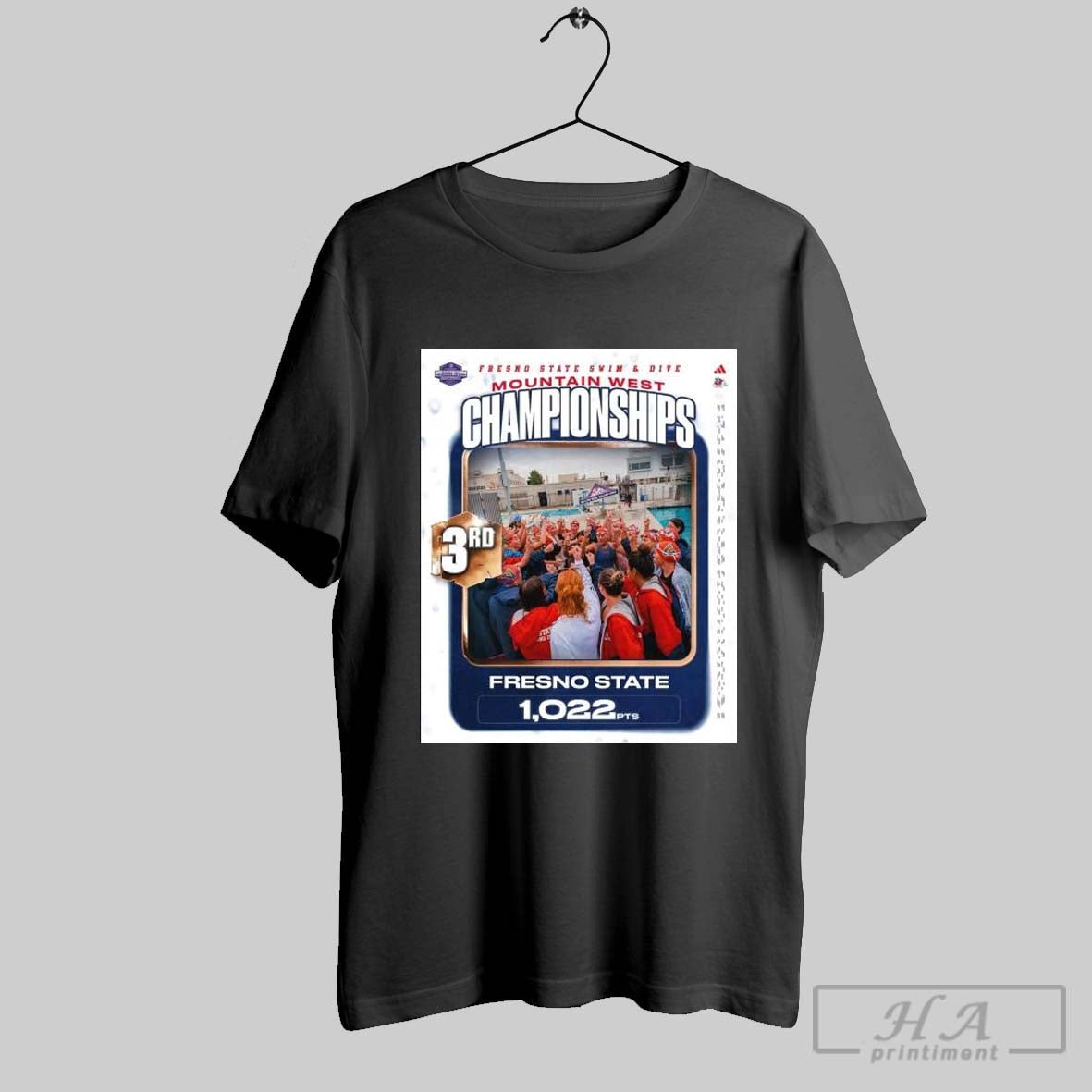 Poster Fresno State Swim Dive Mountain West Championships 3rd Fresno State 1022pts T Shirt